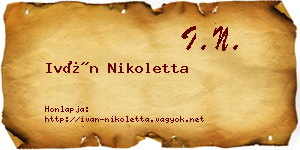Iván Nikoletta névjegykártya