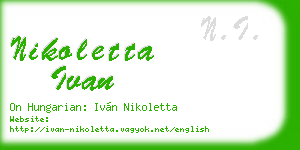 nikoletta ivan business card